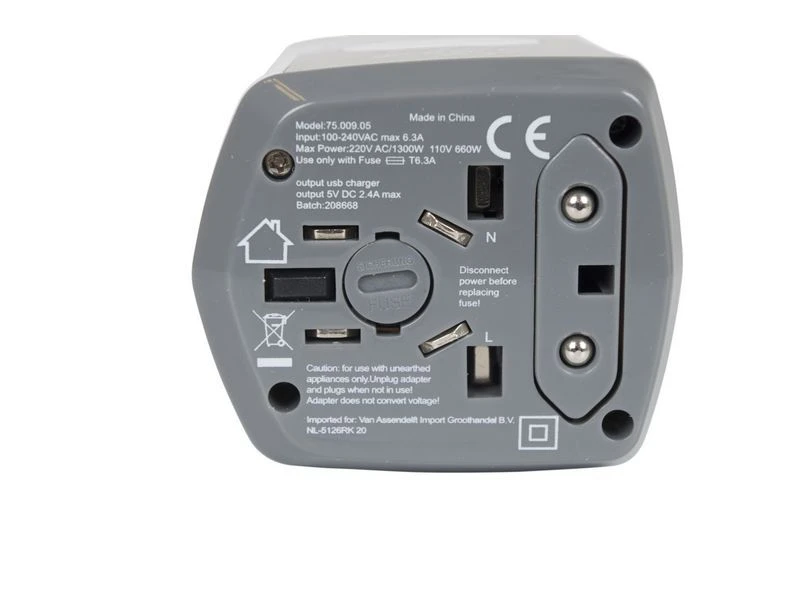 Bo-Trail Reisstekker Global USB - Afbeelding 5